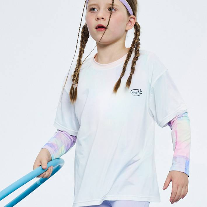 Kids' Quick-Dry Layered Sports Tee – UPF 50+ Sun Protection & Moisture-Wicking (Polyester, A-Class Safe)​_voghion.com