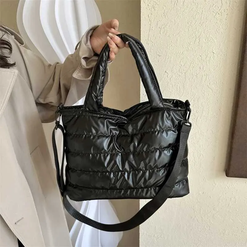Gesteppte Damen Schultertasche Große Wasserdichte Ledertasche_voghion.com