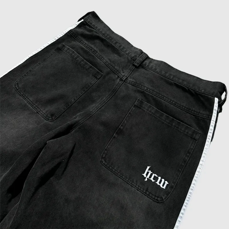 Y2K Herre Dame Jeans Baggy Høy Kvalitet Broderte Stripete Haruku Joggebukser Herre Dame Hip Hop Streetwear Avslappet Vide Ben_voghion.com