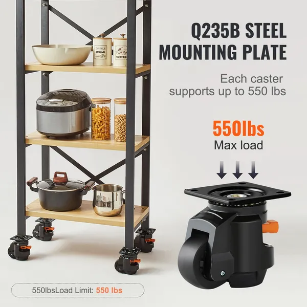 Heavy Duty Adjustable Leveling Casters With 360 Degree Swivel Base_voghion.com