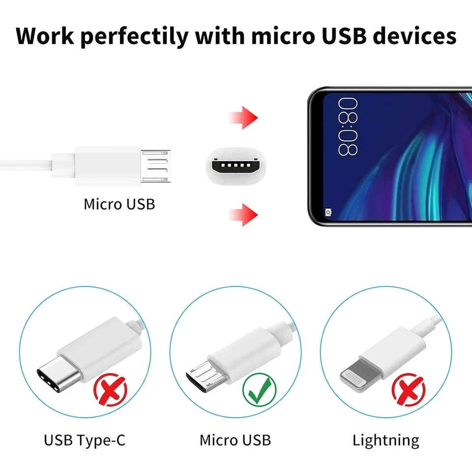 Câble de charge rapide micro USB 3/6 pieds pour chargeur de téléphone Samsung Android LOT_voghion.com