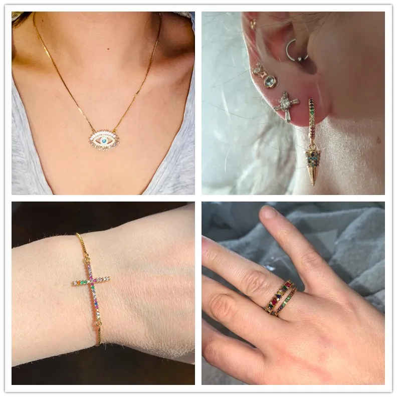 Anhänger Halsketten Flola Statement Weiße Perlenkette für Frauen Kupfer Zirkon Junge Mädchen Herz Vergoldeter Schmuck_voghion.com