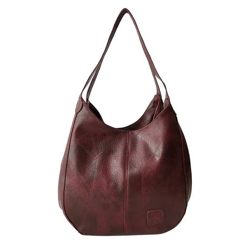 Women Vintage Shoulder Bag Designers PU Leather Handbags Female Top-handle Hobo Bags Fashion Brand Large Capacity_voghion.com