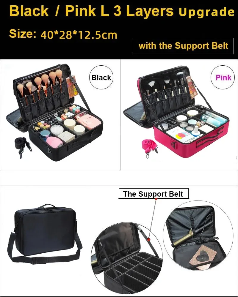 Upgrade-Kosmetiktasche mit großer Kapazität -selg Professioneller Reise-Make-up-Koffer für Frauen 240723_voghion.com