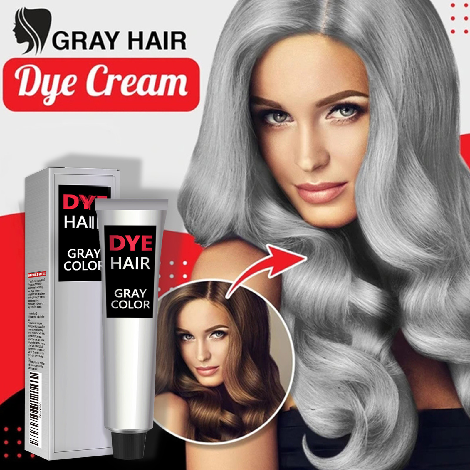 EELHOE Hair Beauty Agent, Grandma Gray Hair Hair Beauty Agent, Trendy Hair Cream, Easy To Color, Long-lasting And Gentle Hair Care, No Hair Damage_voghion.com
