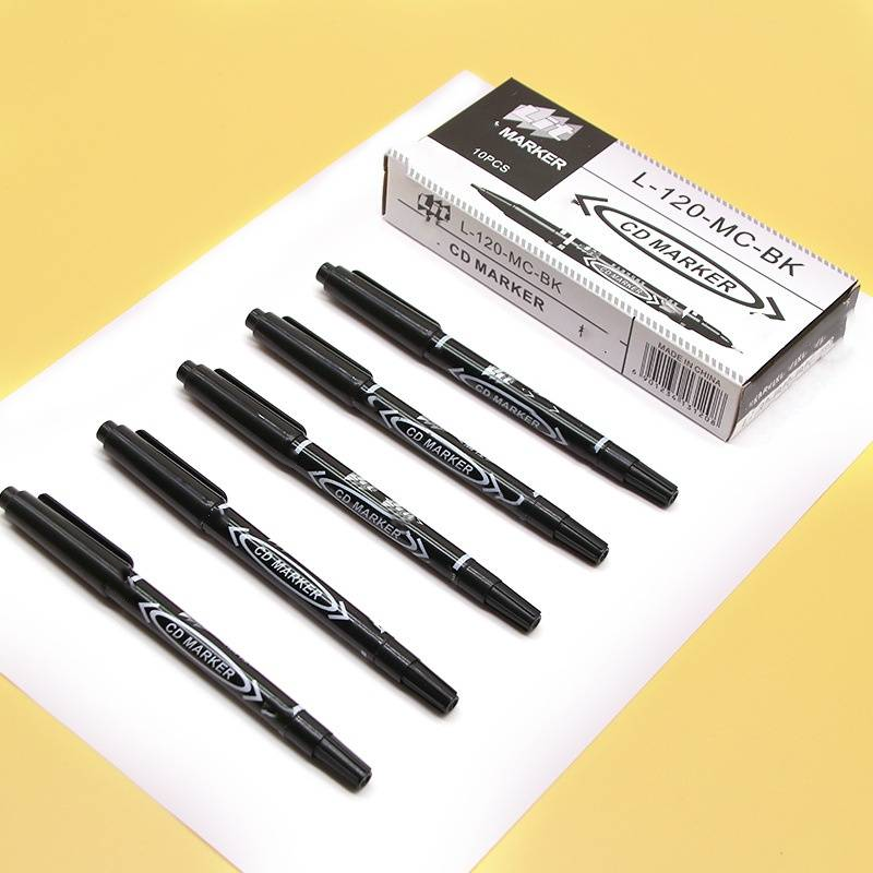 Kleiner Doppelkopf-Logistik-Markerstift, schwarzer Hakenstift, Kunst, Spezialfarbmarker-Set