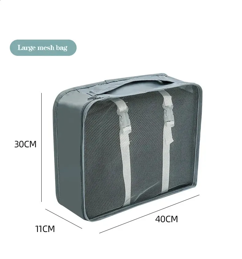 7 pezzi di organizer da viaggio, borse portaoggetti, valigie, cubi da imballaggio, custodie portatili, grandi, vestiti, custodia ordinata, set pieghevole di contenitori_voghion.com
