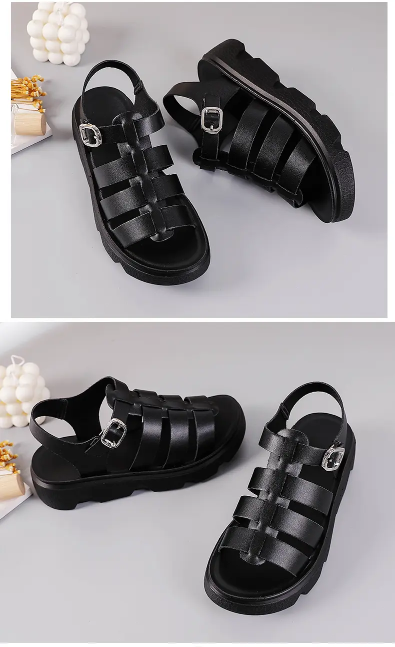 Summer Sandals Women's Flat Sandals Versatile Roman Beach Shoes_voghion.com