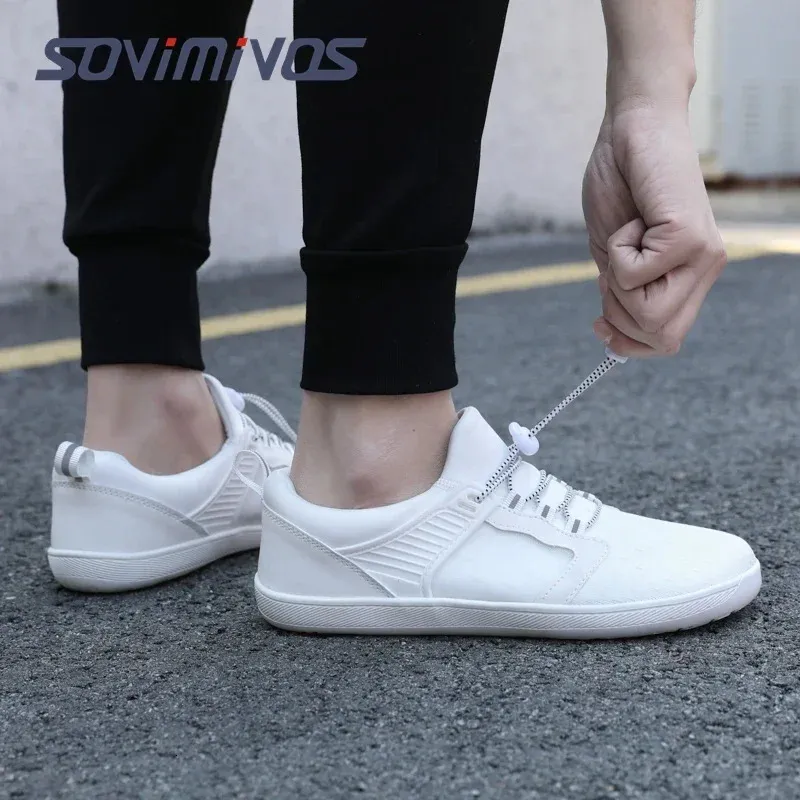 Mens Cross-Trainer Casual Sneakers Barefoot Shoes | Wide Toe Box Womens Minimalist Trail Runner Canvas Loafers 240624_voghion.com