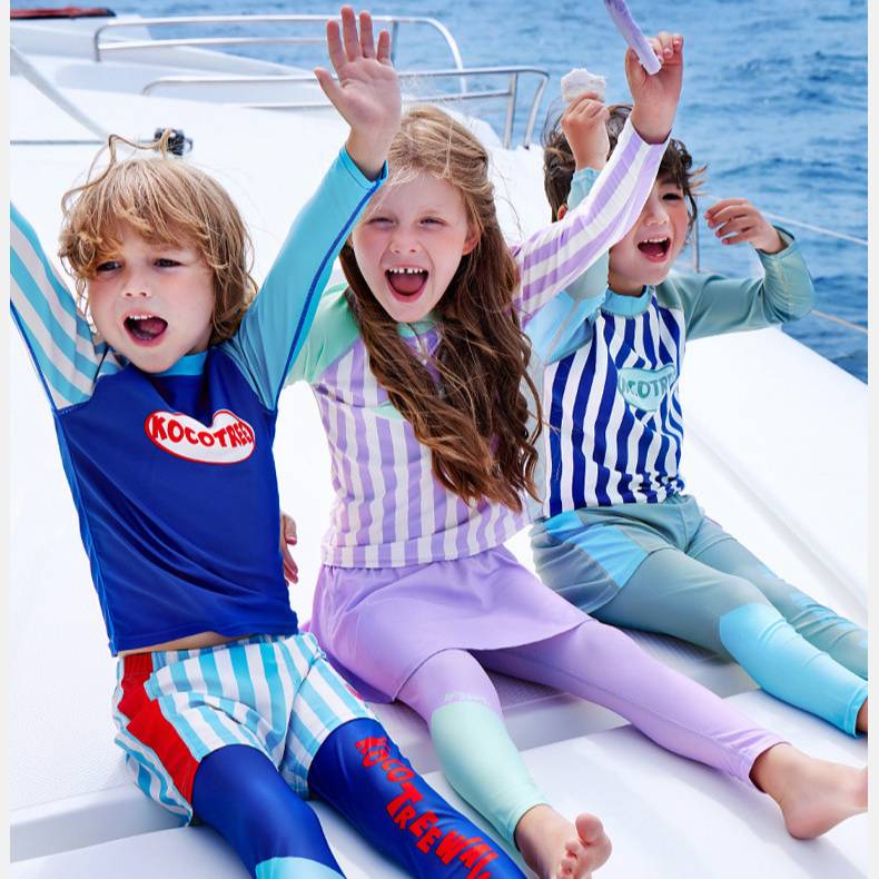 Kids UPF 50+ Long Sleeve Swimwear Set – Chlorine-Resistant & Quick-Dry (Rash Guard + Swim Pants) | Sun Protection, Trendy Colors​_voghion.com