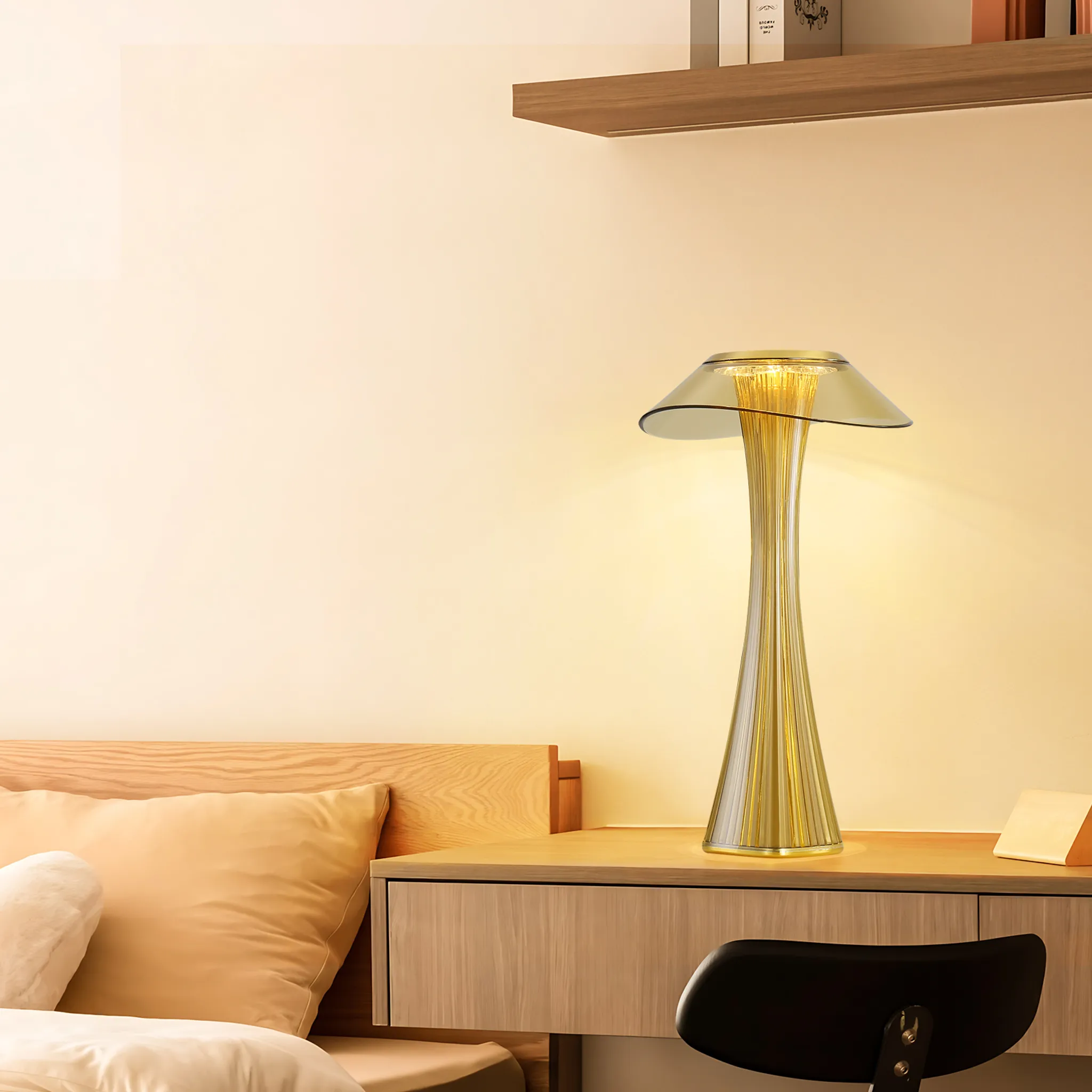 LED Tischlampe Touch Dimmbar - 3000-6500K Weiß Nachttischlampe Mit Akku Innen Und Aussen Beleuchtung Tagbare Tischleuchte Aufladen Mit USB_voghion.com