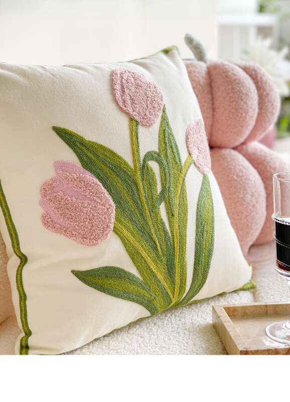 Tulip Cute Living Room Sofa Cushion Headrest Cushion Set_voghion.com
