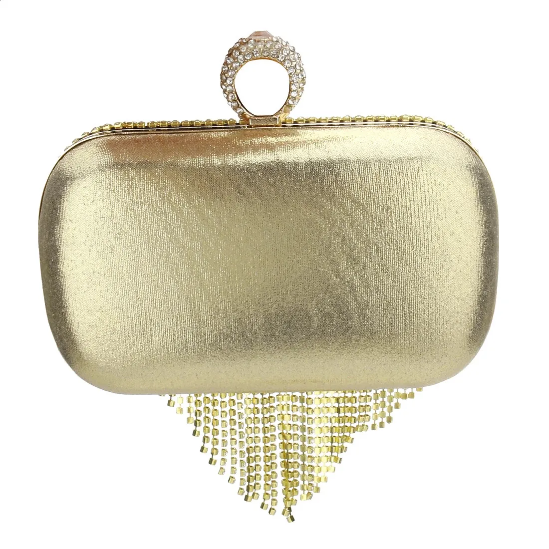 Rhie Tassels Ring Clutch Sac à main de soirée Bg Dia Sac à main de fête de mariage pour femmes Sac à bandoulière en chaîne 240823_voghion.com
