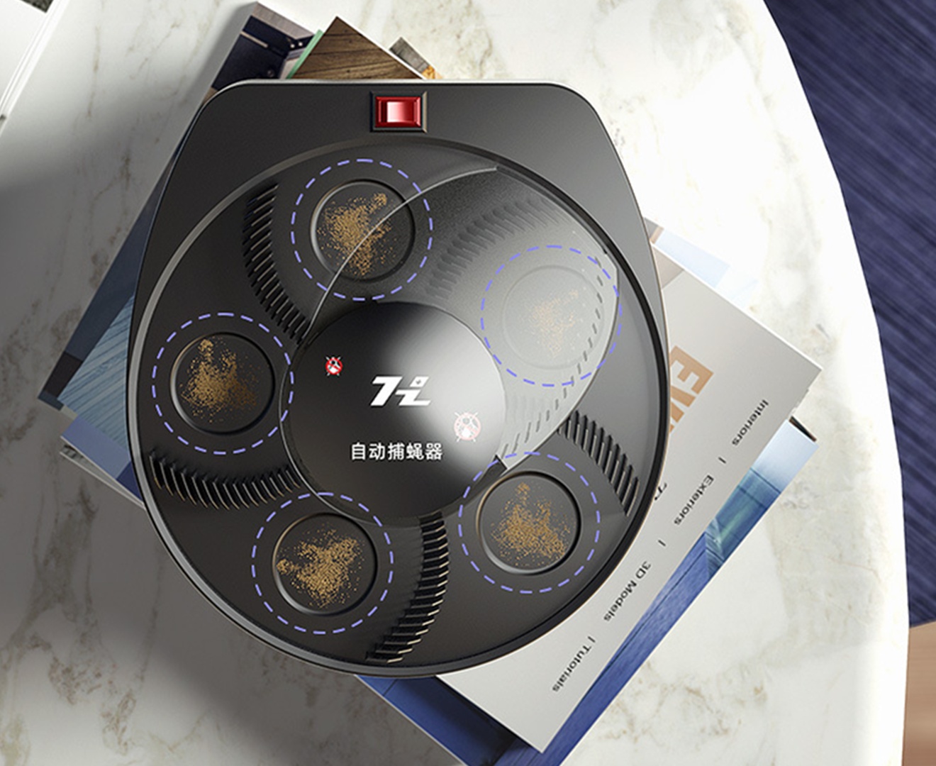 Automatic Fan Blade Wireless Fly Killer Indoor Wall-mounted Silent Fly Repellent_voghion.com