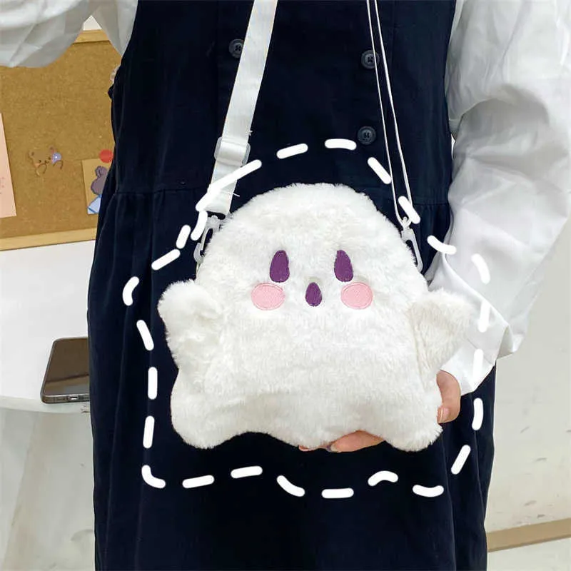 Herbst und Winter Neue süße Plüsch Spooky Ghost Halloween Geschenk Damen Tasche Schulter Crossbody Ba241022_voghion.com