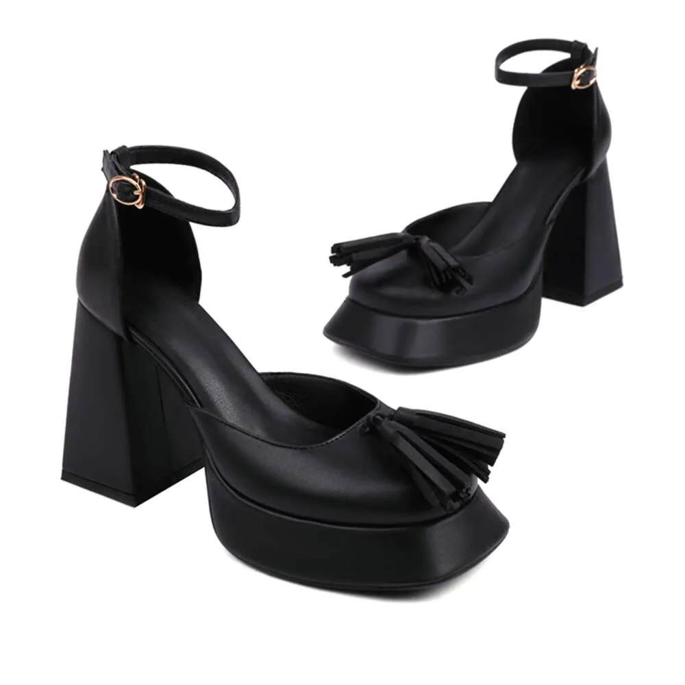Gingham Gold glänzende Mikrofaser-Fransenschuhe mit hohen Absätzen für Damen mit atmungsaktivem Plateau mit ultrahohem, dickem Absatz_voghion.com