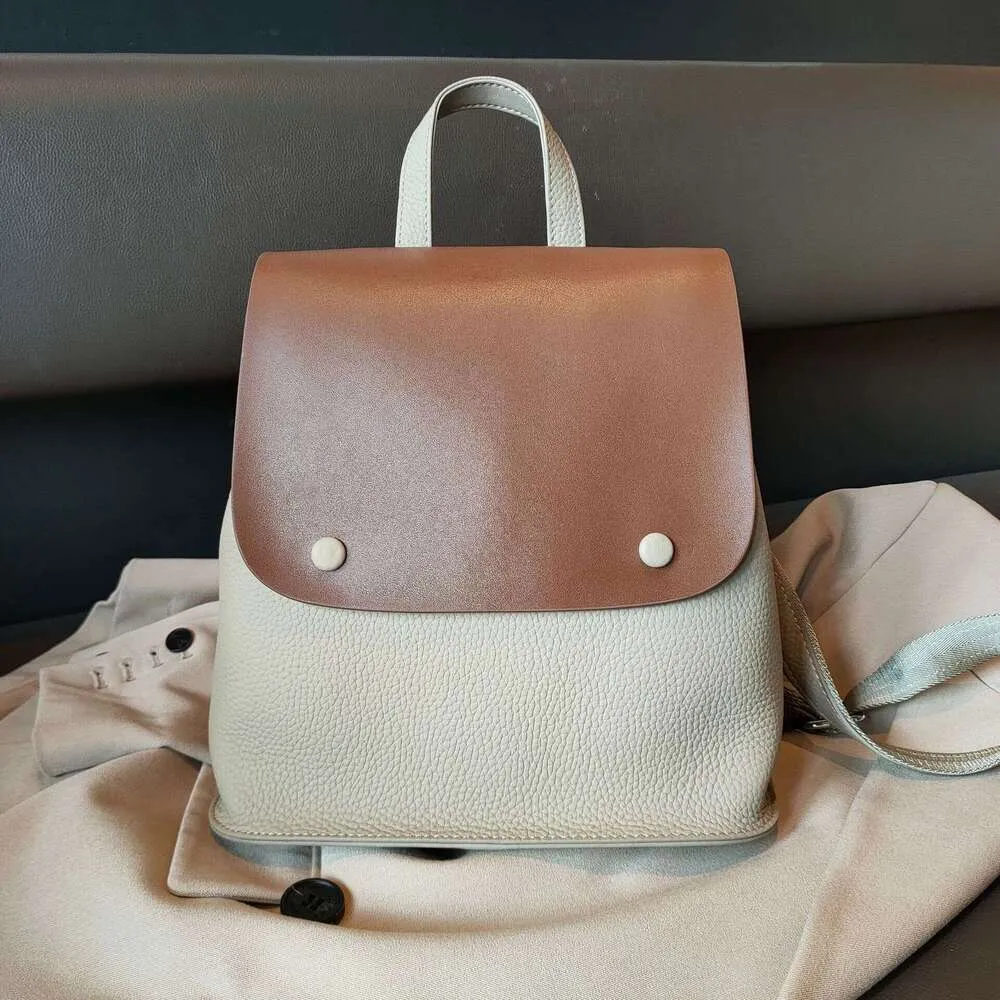 Sac à dos en cuir de vache pour femme, sac à bandoulière de style coréen avec bouton de couleur, sac de loisirs pour collège de haute qualité_voghion.com
