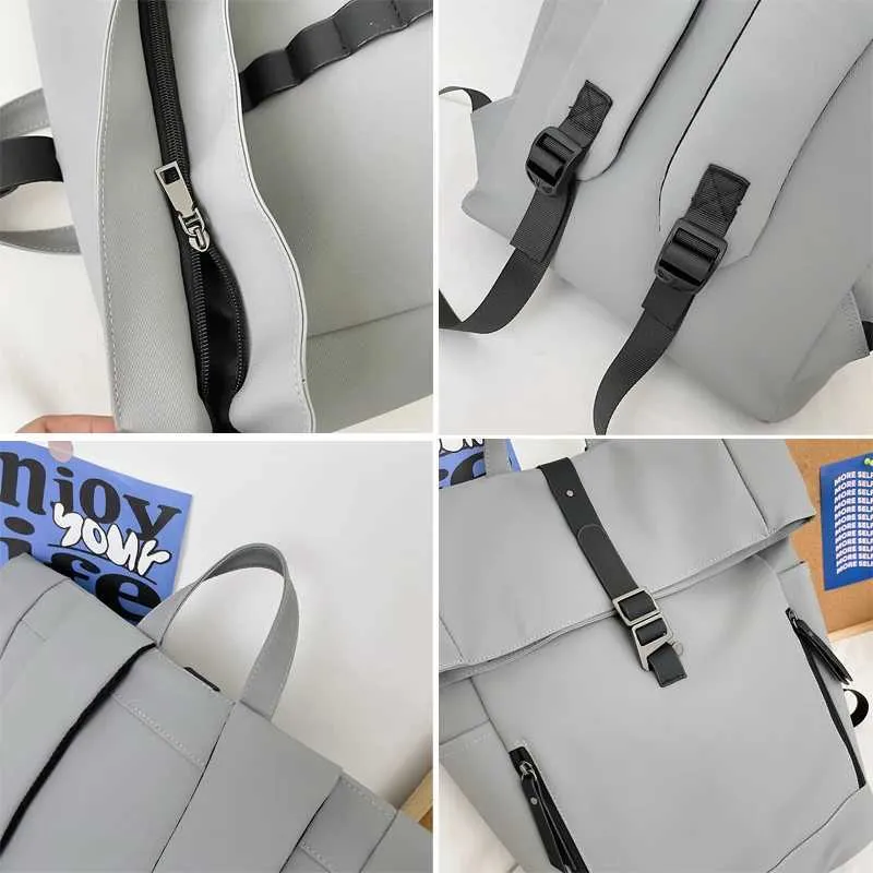 Damen Freizeit Großer Rucksack Männer Laptoptasche Ladys Nylon Roll Top Männlich Reisetasche Port Schulrucksäcke Für Teenager_voghion.com