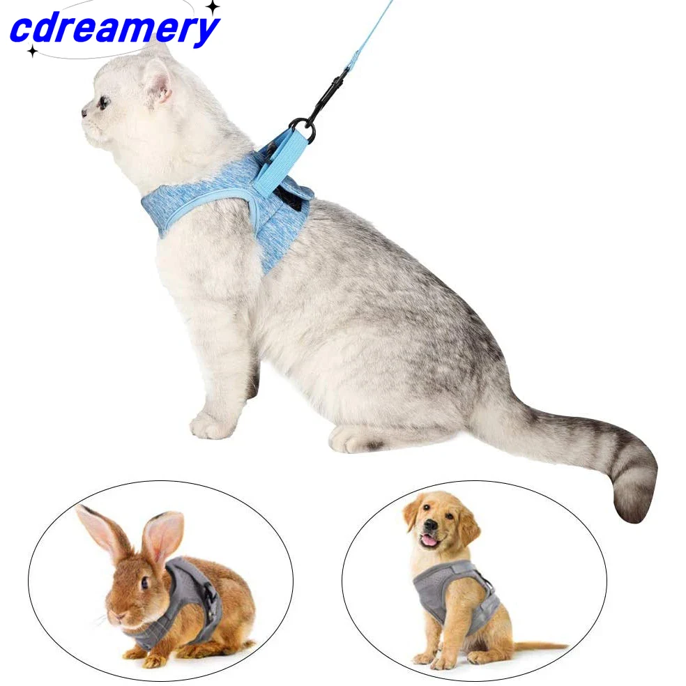 Cat Harnesses And Belts, Soft Vest Harnesses For Walking Escape Proof, Breathable Reflective Strip Jackets For Cat Accessories_voghion.com