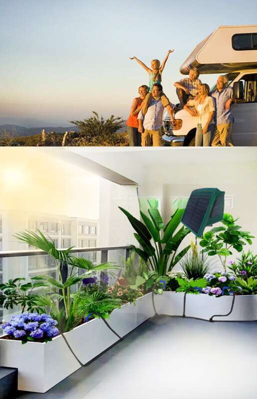 Temporizador de irrigação movido a energia solar Lazy Artifact Sistema de irrigação por gotejamento automático_voghion.com