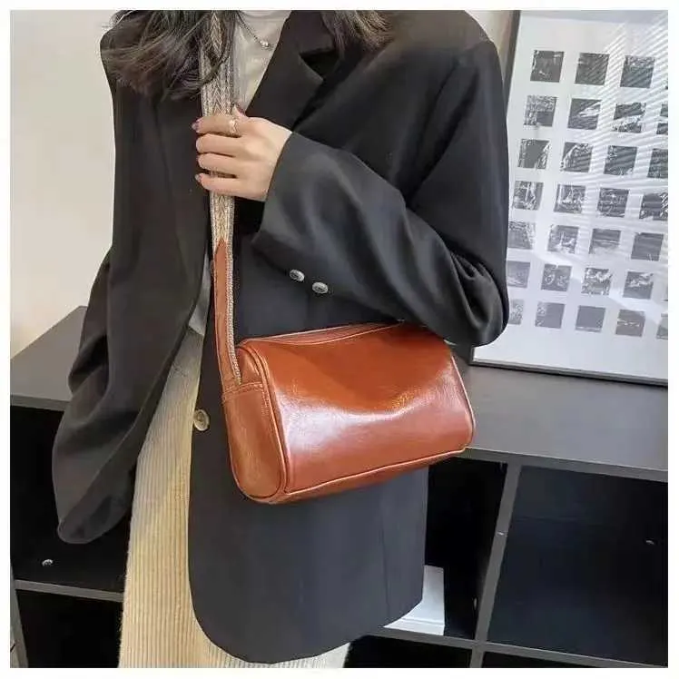 Grøn Mode Retro Læder Dame Skuldertaske Piger Crossbody Pudetaske Dobbelt Stor Kapacitet Dame Håndtaske241103_voghion.com