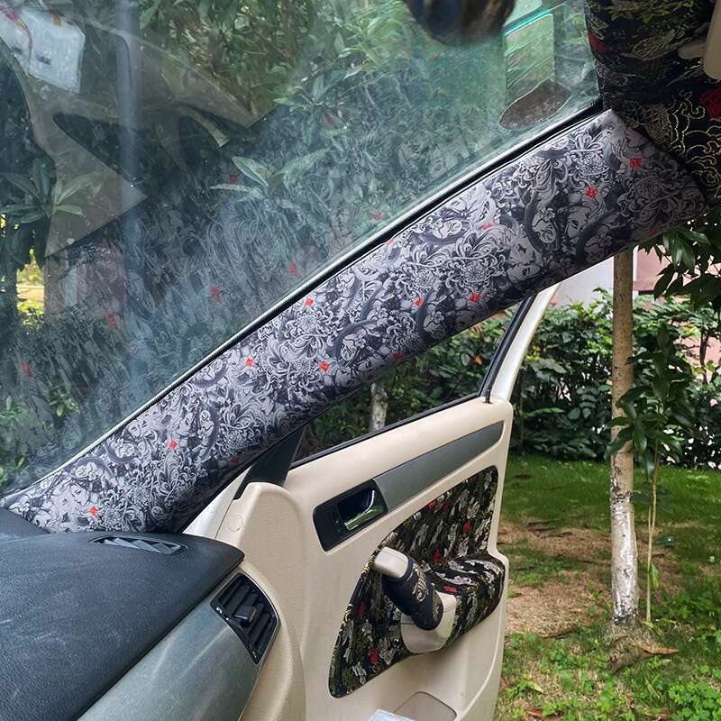 AB Pillar Autoadeziv Spate Adeziv Tatuaj Floral Braț Personalizat Pictat Manual Frumusețe Schimbare de Culoare și Interior_voghion.com