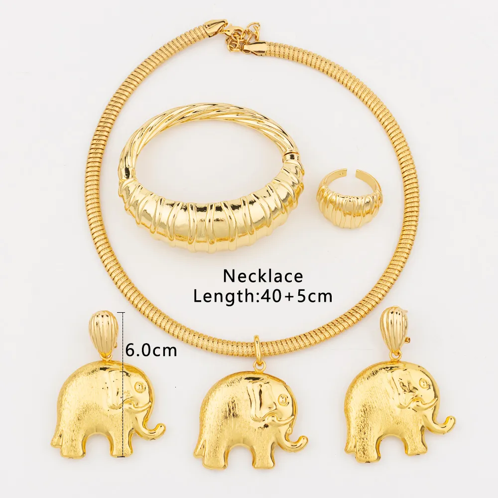 Sets Water Drop Earrings Necklace Jewelry Set Women Indian Dubai Gold Color Bracelet Ring for Wedding Bride Clothing_voghion.com