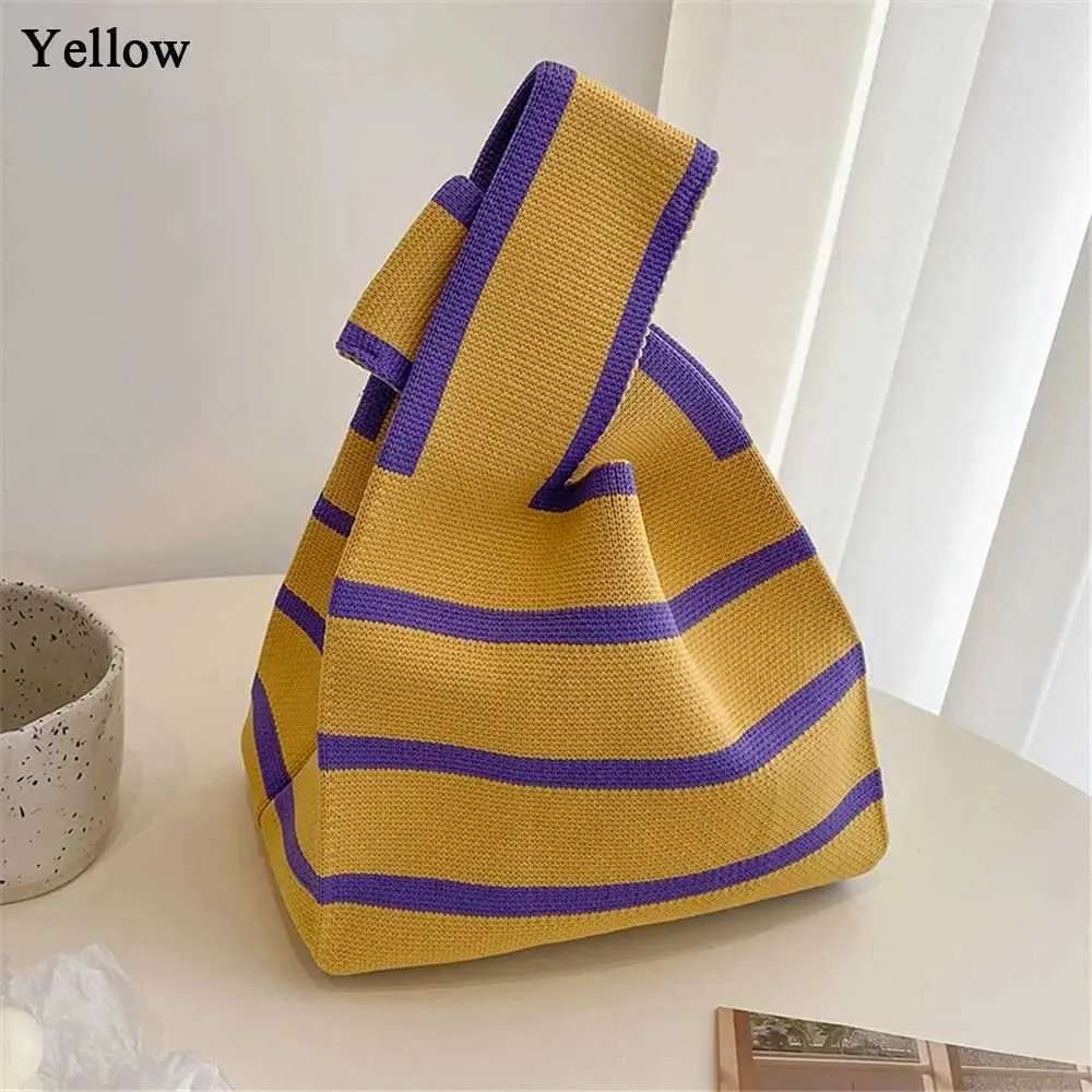 1 cintura per lo shopping riutilizzabile per il tempo libero borsa lavorata a maglia Y241106_voghion.com