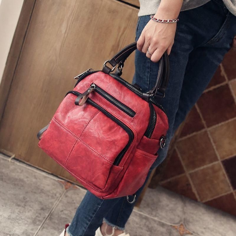 Neu Rucksack Drei-Zweck Tasche Vitage Leder Hadtasche Koreaische-Stil Alle-Passede Casual Studet Schultasche_voghion.com