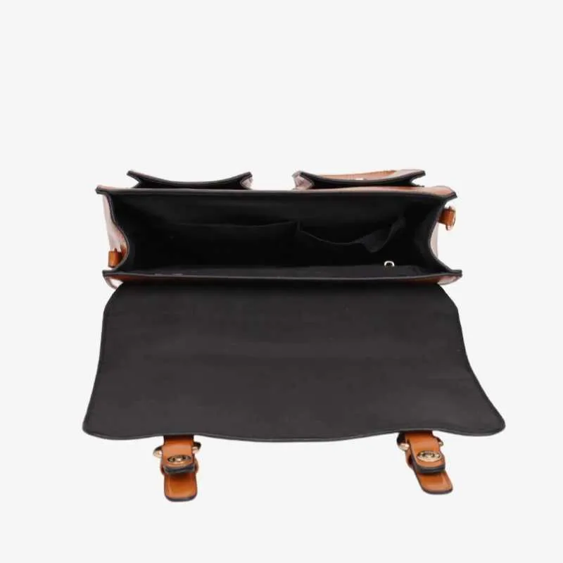 Borsa da lavoro vintage in pelle PU Cambridge Preppy Style College Student Book Bag grande capacità OL Business Briefcase Shoulder_voghion.com