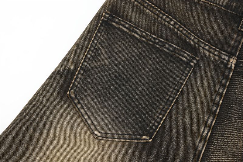 Pantaloni scurți bărbătești, din denim spălat și uzat, lejeri, casual, cu croială dreaptă, până la genunchi, stil american VIP la modă, pentru străzile principale_voghion.com