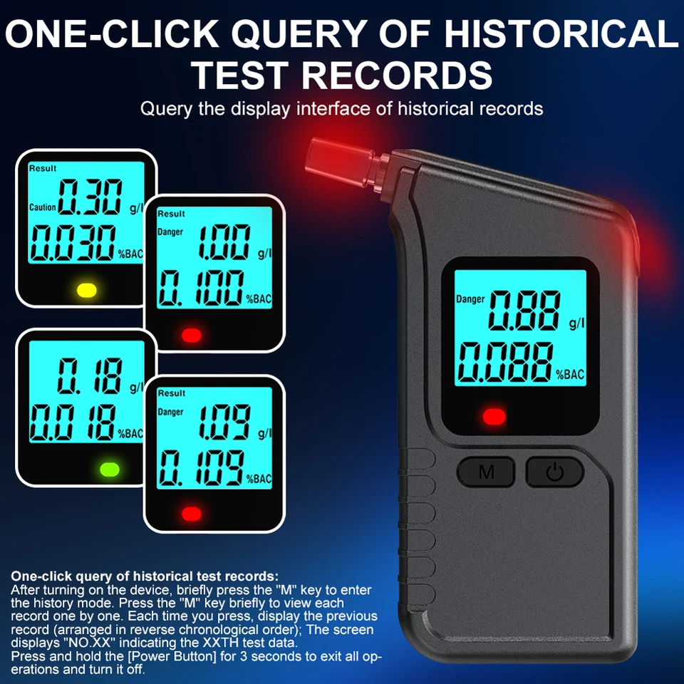 Professional Digital Alcohol Detector Portable Breathalyser For Home_voghion.com