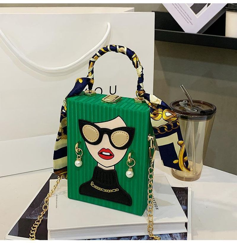 2023 grenzüberschreitende neue Box-Dinner-Tasche personalisierte Nischen-Graffiti-Handytasche Retro-Kette Handytasche_voghion.com