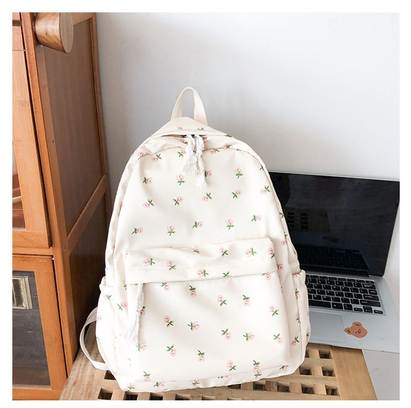 Schultasche weibliche kleine frische literarische Allgleiches Freizeit Blumenmädchen Student Rucksack_voghion.com