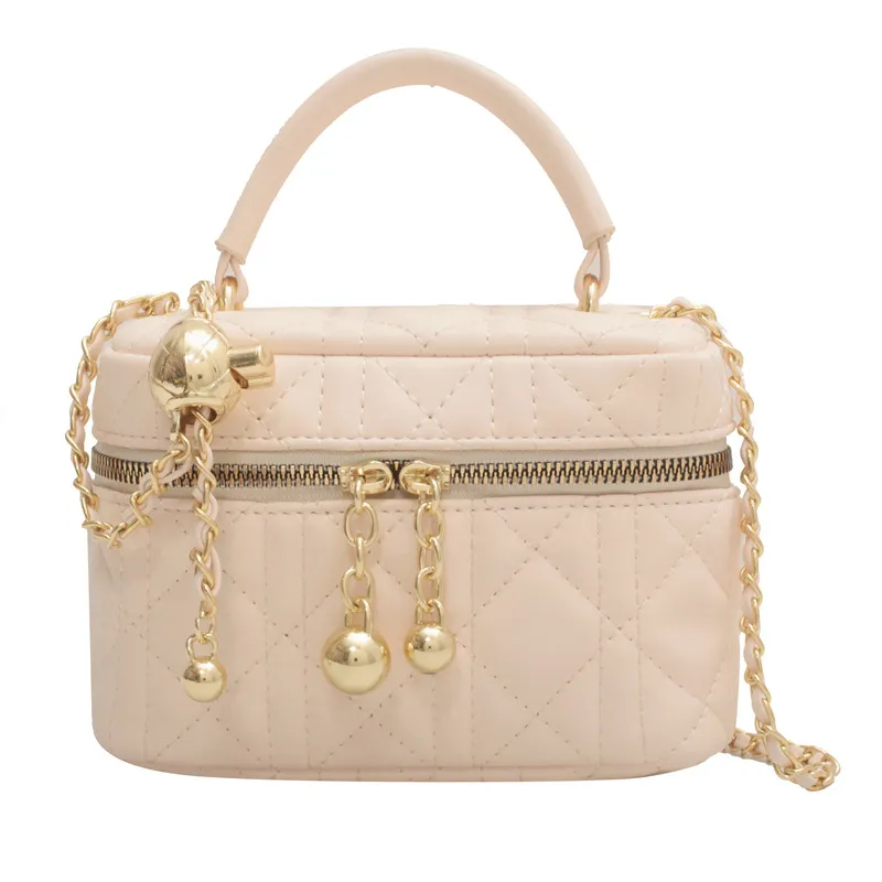 Borse firmate da donna in saldo - Borsa a tracolla con patta quadrata e tracolla a catena, modello Dia Grid_voghion.com