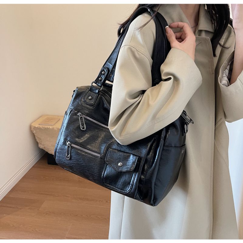 Einzelner Schulter Crossbody Business Gepäcktasche große Kapazität weibliche Tasche lässig Retro Reise Handtasche_voghion.com