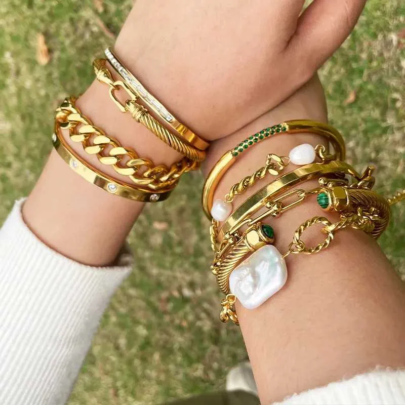 Náramek Zalman U Buckle Cable Wire Bangle pro ženy Lover Chain Bracelets Nerezová ocel Šperky Velkoobchodní dárek Novinka_voghion.com