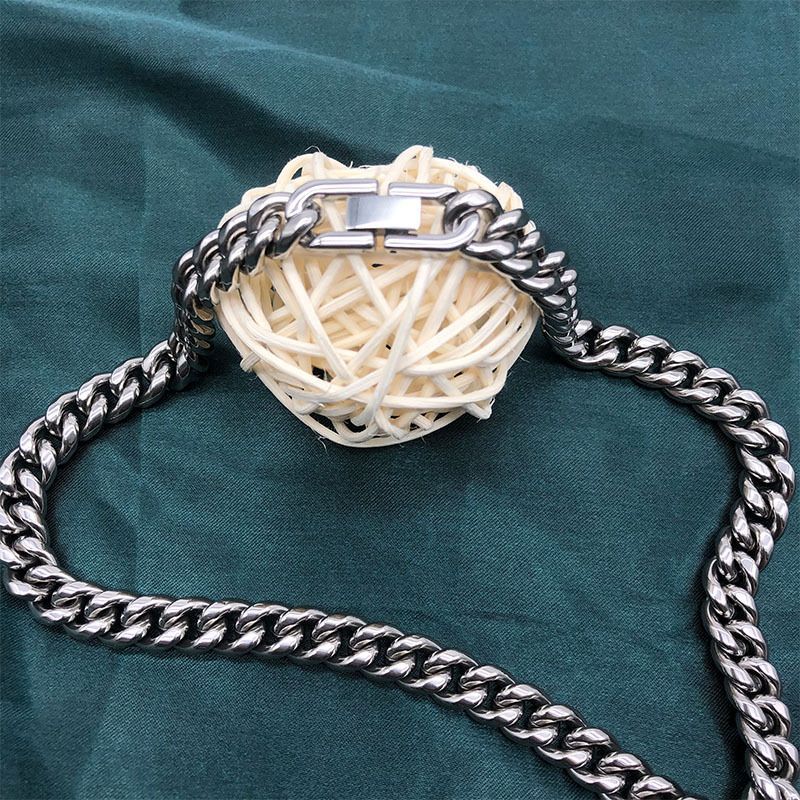Titanium Steel American Necklace For Men And Women, Simple Collarbone, Trendy Brand, Versatile Cuban Hip-hop Thick_voghion.com