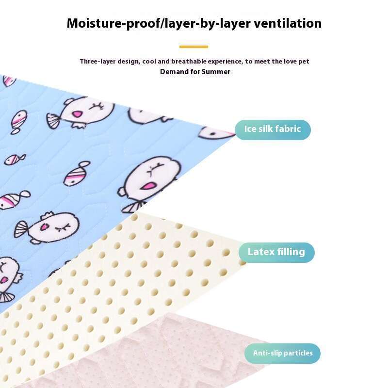 Vara răcoritoare din latex pentru pisici, somn pentru câini, cuib de mătase răcoritoare, saltea de gheață, consumabile pentru animale de companie_voghion.com