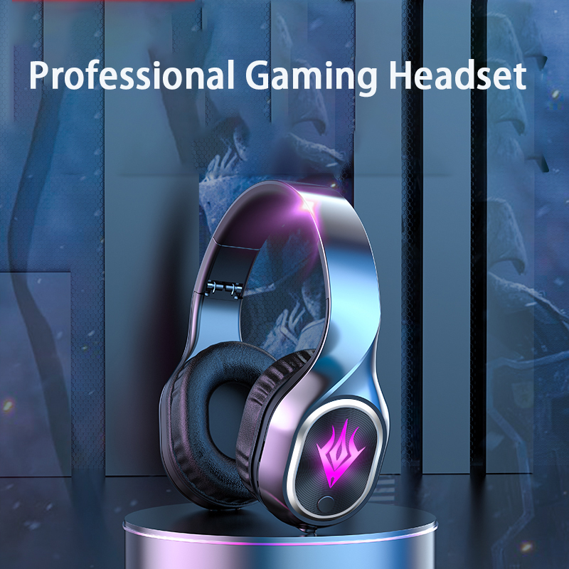 Gaming Headset Trådlösa Hörlurar Bluetooth Over Ear Hopfällbara 9D Stereo Med Mikrofon Stödjer TF-kort_voghion.com