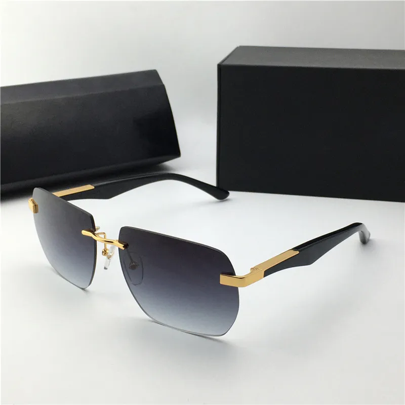 Nuovi occhiali da sole da uomo di design popolari The Artist II montatura in metallo poligonale senza montatura occhiali da vista alla moda stile vintage di alta qualità_voghion.com