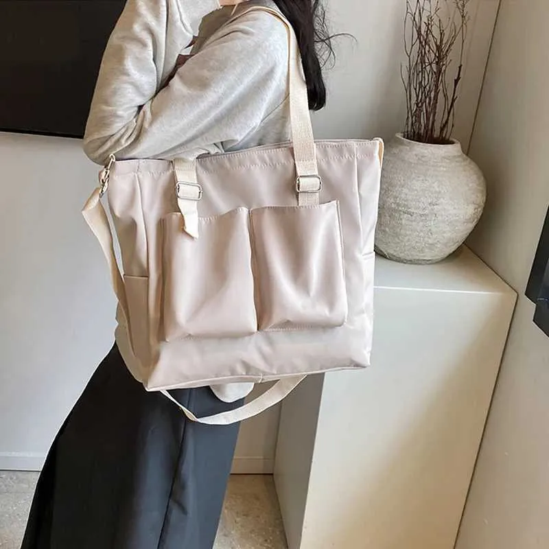 Dames schoudertas van nylon, grote crossbody tas voor dagelijks_voghion.com