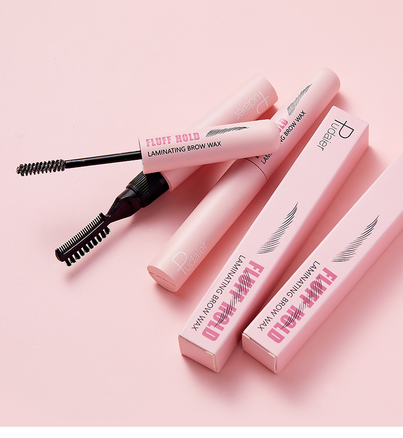 Pudaier Natural Stereoscopic Double Head Brow Comb Cream farveløs indstilling øjenbrynsgel_voghion.com