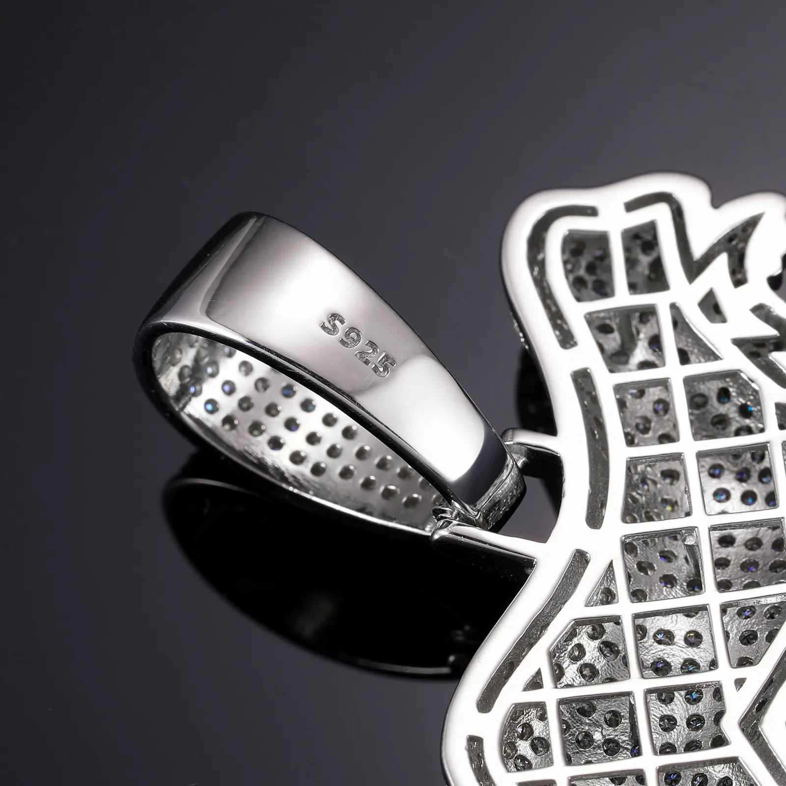 Voller Vvs-Moissanit-Anhänger mit Gorilla-Motiv, Bling-Sterlingsilber, Pass-Diamanttest, Hiphop-Schmuck für Männer_voghion.com