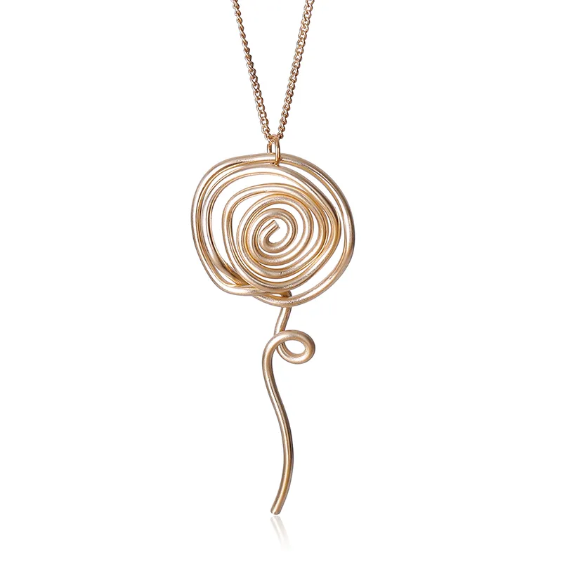 Pendant Necklaces Alloy Necklace Gold Spiral Shape Personality Trend Atmosphere Women's Birthday Party Gift For Friend_voghion.com
