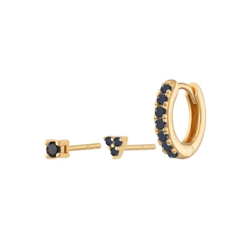 Dia Trinity Combinazione Studs INS Stile Alla Moda All Match Trend Orecchini Fibbie Orecchio per Donne_voghion.com