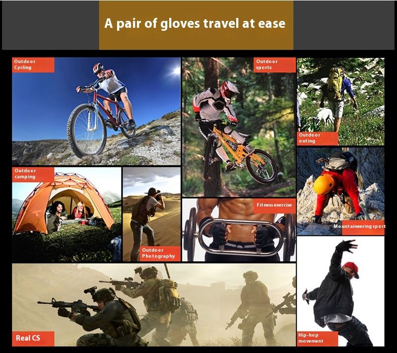 Sports half men's wear-resistant, women's anti slip, open finger c, fiess, dumbbell, outdoor gloves, mountain_voghion.com