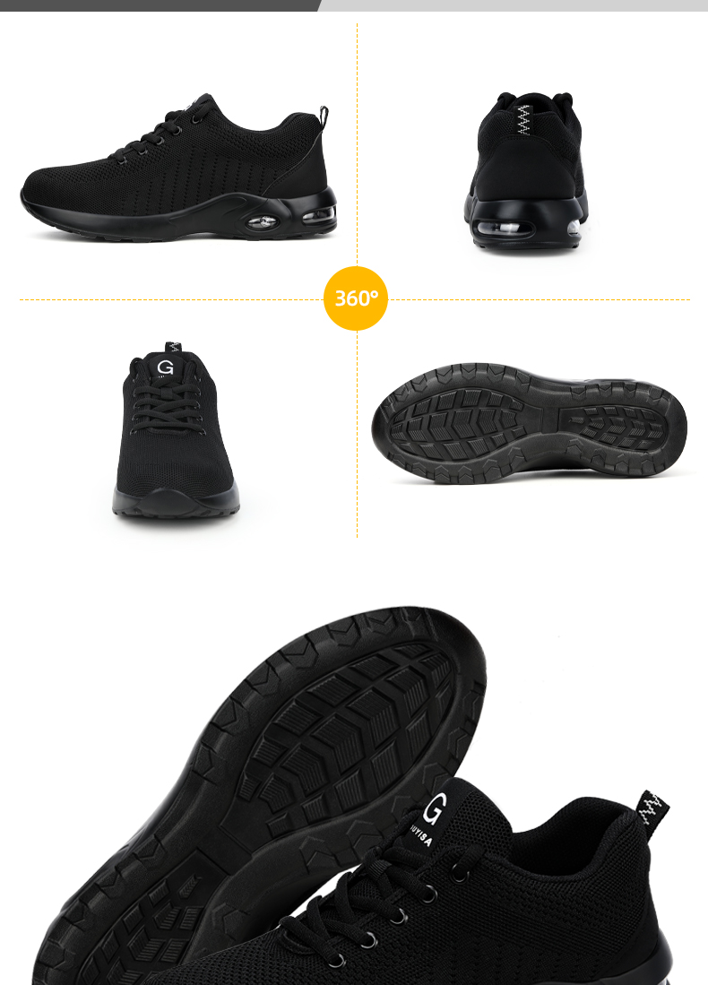 Chaussures de sécurité GUYISA à bout en acier, coupe basse, anti-écrasement, légères, respirantes et perforantes, CN35-50 9192_voghion.com