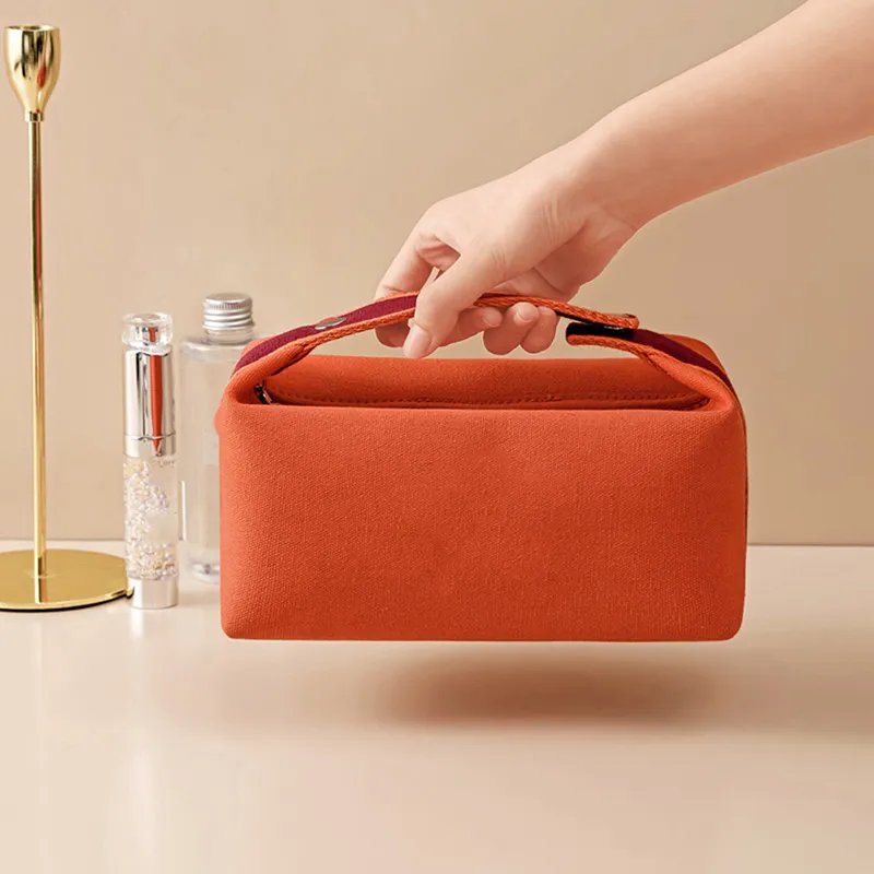 Trousse de maquillage en toile imperméable pour femmes, nouvelle mode 2023, portable, grande capacité, rangement, voyage_voghion.com