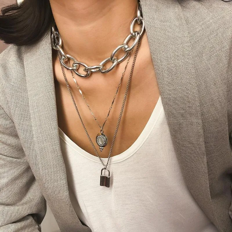 Catene Lucchetto Catena Spessa Collana Moda Lucchetto Ciondolo Per Donna Uomo Punk Gioielli 2022 Grunge Athetic Eboy_voghion.com